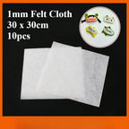 1mm White Color Felt Cloth | 10pcs Kain Felt | 30 x 30cm Non Woven Fabric Sheet