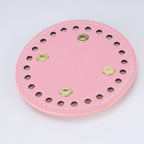 9cm Tapak Beg Bulat Kulit PU (24 Lubang) - Bahan DIY Kraf Tangan - PU Leather Bag Base - 9cm
