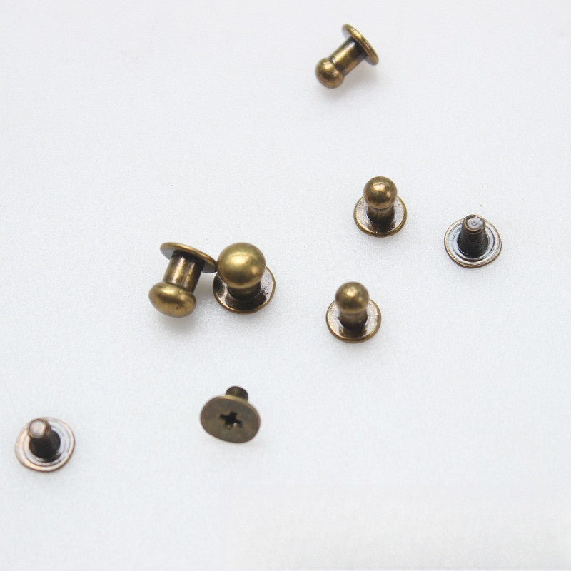 10pcs- Mushroom Head Rivet Stud Screwback Button | Monk Head Nipple Head Round Ball Screw Stud Leather Craft Accessories