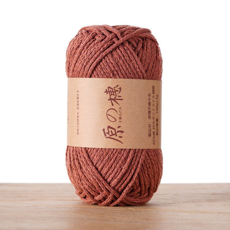 2mm Hollow Cotton Yarn Cotton+Polyester Thread Benang Kait Beg DIY Hand Knitting/Crochet Bag Hat Coasters 空心棉线