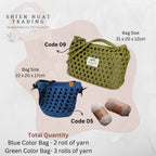 2mm Hollow Cotton Yarn Cotton+Polyester Thread Benang Kait Beg DIY Hand Knitting/Crochet Bag Hat Coasters 空心棉线