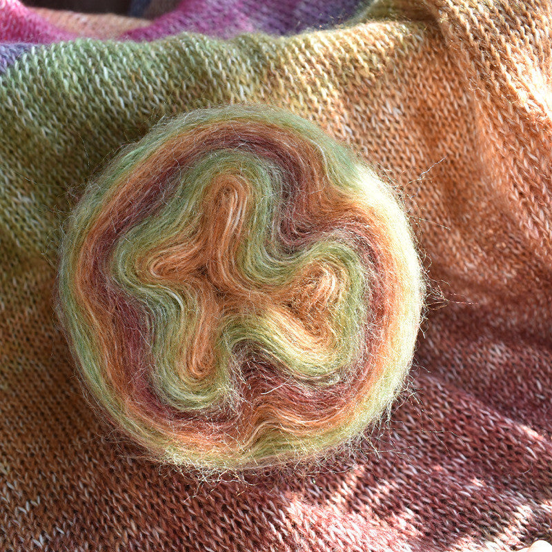 50g Gradient Mohair Yarn | Silk Blend Fine Mohair for Hand Knitting & Crochet | Benang Kait