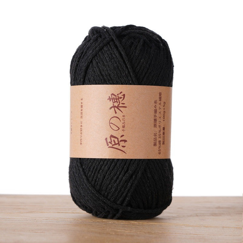 2mm Hollow Cotton Yarn Cotton+Polyester Thread Benang Kait Beg DIY Hand Knitting/Crochet Bag Hat Coasters 空心棉线