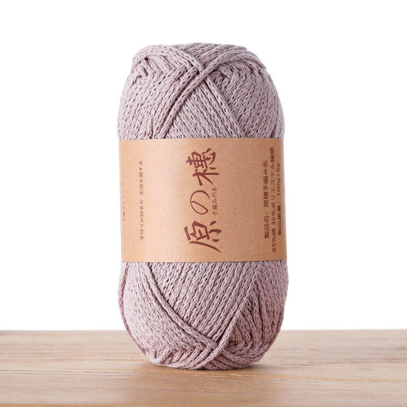2mm Hollow Cotton Yarn Cotton+Polyester Thread Benang Kait Beg DIY Hand Knitting/Crochet Bag Hat Coasters 空心棉线