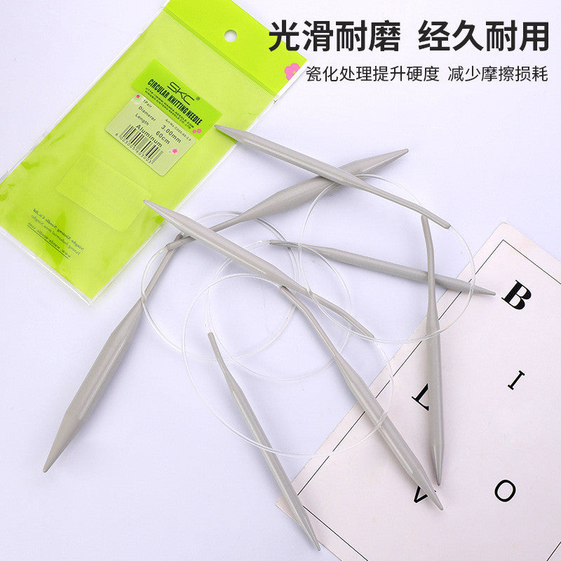 40cm- Circular Knitting Needles Aluminum Metal Round Needles for Knitting Sweaters Scarves Hats | Jarum Kait