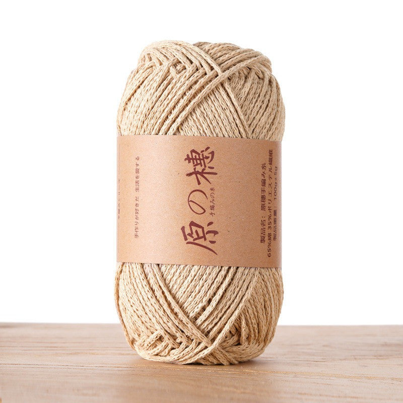 2mm Hollow Cotton Yarn Cotton+Polyester Thread Benang Kait Beg DIY Hand Knitting/Crochet Bag Hat Coasters 空心棉线