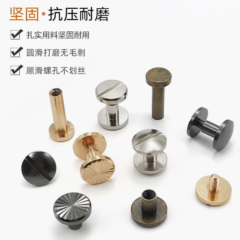 10 sets- Brass Flat Head Chicago Screws| Screw Rivets | Metal Binding Posts | Leather Craft Hardware for Bag wallet Belt