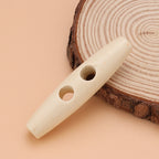 2pcs- Natural Wooden Toggle Button | Double Hole Horn Style Coat Button DIY Sewing Button for Coat | Handmade Bag