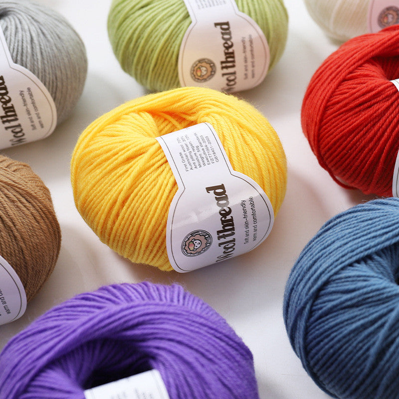 50g- Merino Wool Blended Worsted Yarn | DIY Hand Knitting/ Crochet Yarn for Sweater Scarf | Benang Kait