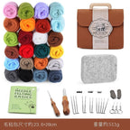 24 Colors Needle Felting Kit with 100% Wool Roving DIY Wool Felt Craft Set Sapele Wood Needles 47PCS Tools