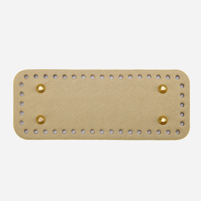 20x8cm Tapak Beg Kulit PU (44 Lubang) - Bahan DIY Kraf Tangan - PU Leather Bag Base - 20x8cm Rectangle
