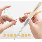 Stainless Steel Crochet Hook with Ergonomic Handle Fine Tip Yarn Crochet Knitting Needle DIY Craft Tool | Jarum Kait 可钩牌