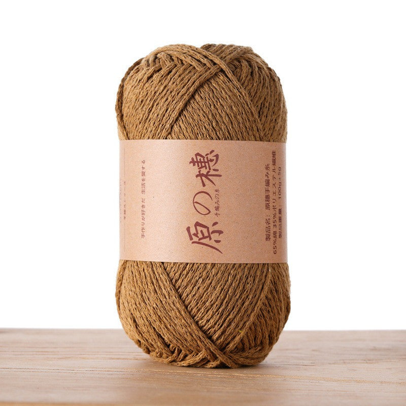 2mm Hollow Cotton Yarn Cotton+Polyester Thread Benang Kait Beg DIY Hand Knitting/Crochet Bag Hat Coasters 空心棉线