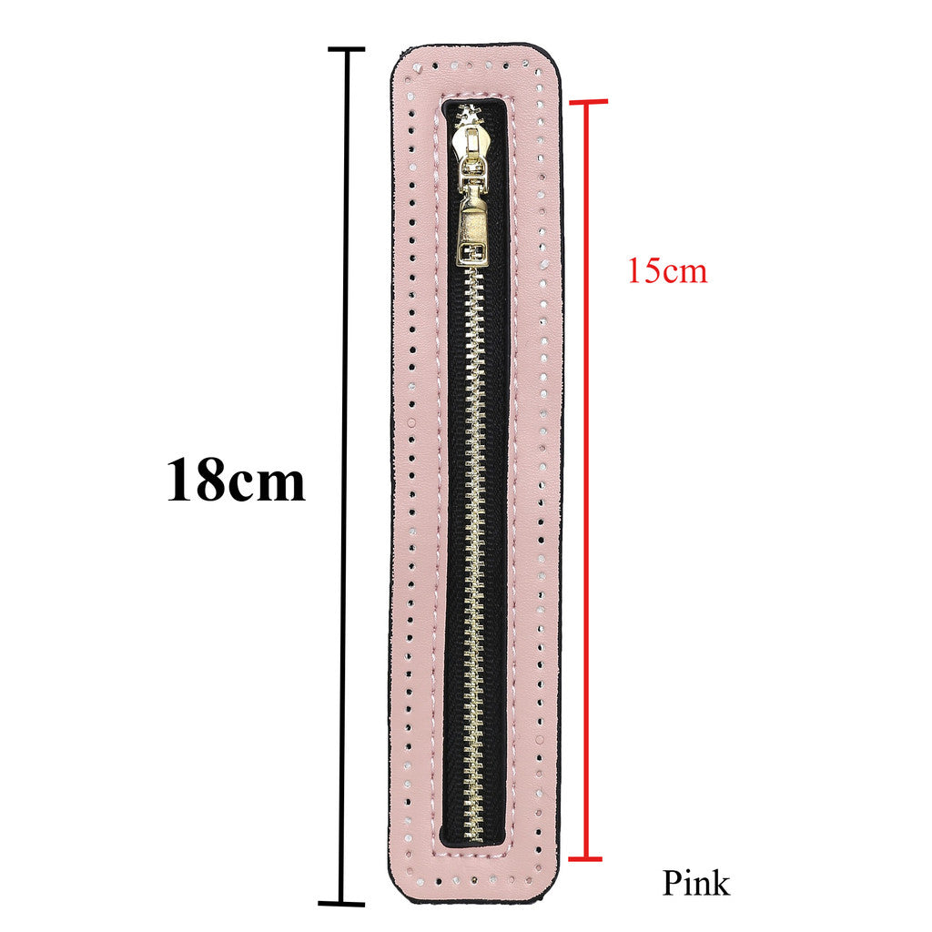 18cm PU Leather Zipper for crochet Bag- Woven Bag Hardware Sewing PU Leather Zipper Zip