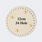 12cm Tapak Beg Bulat Kulit PU (34 Lubang) - Bahan DIY Kraf Tangan - PU Leather Bag Base - 12cm