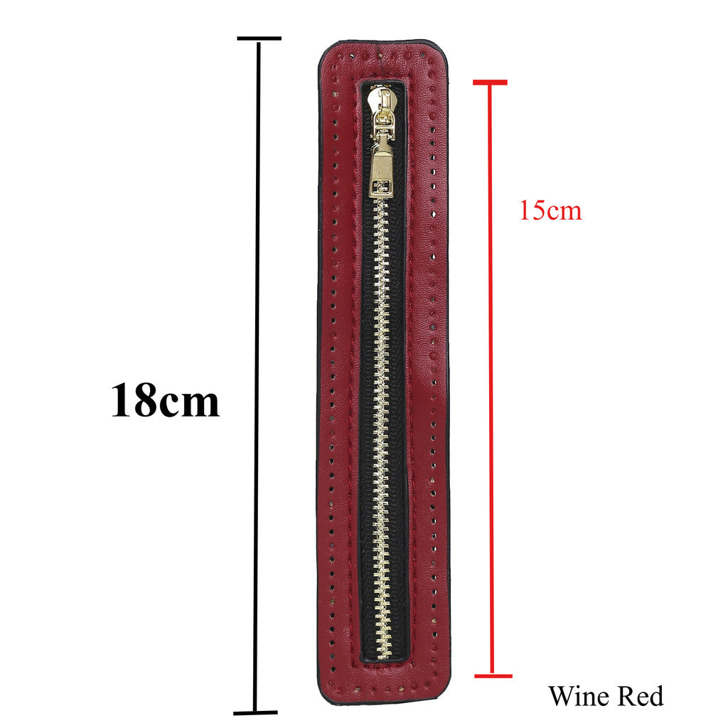 18cm PU Leather Zipper for crochet Bag- Woven Bag Hardware Sewing PU Leather Zipper Zip