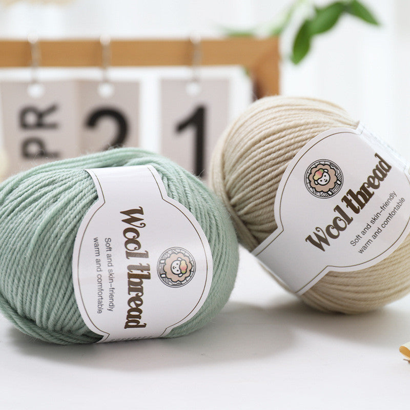 50g- Merino Wool Blended Worsted Yarn | DIY Hand Knitting/ Crochet Yarn for Sweater Scarf | Benang Kait
