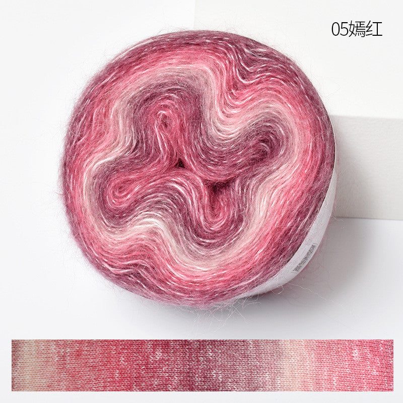 50g Gradient Mohair Yarn | Silk Blend Fine Mohair for Hand Knitting & Crochet | Benang Kait