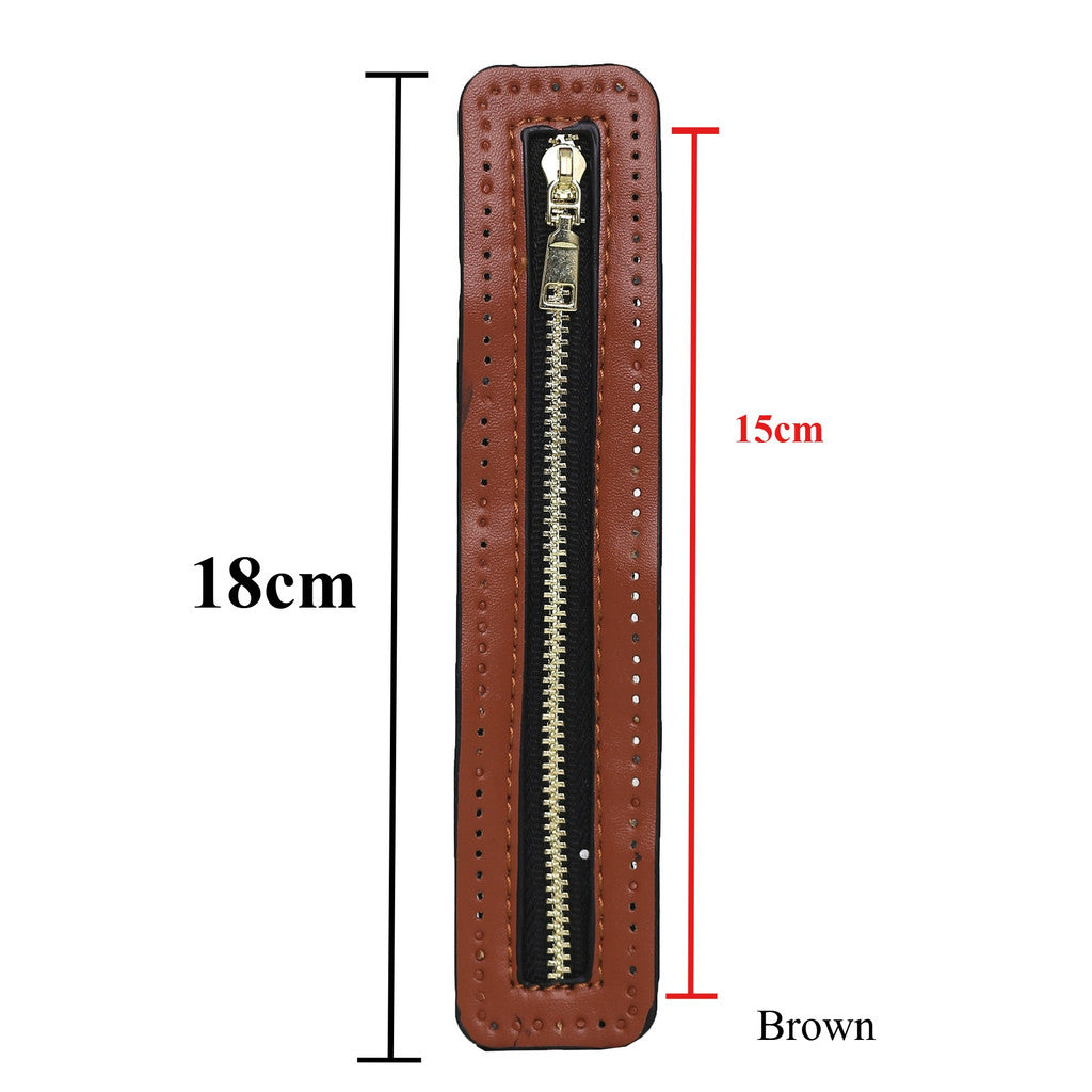 18cm PU Leather Zipper for crochet Bag- Woven Bag Hardware Sewing PU Leather Zipper Zip