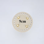 9cm Tapak Beg Bulat Kulit PU (24 Lubang) - Bahan DIY Kraf Tangan - PU Leather Bag Base - 9cm