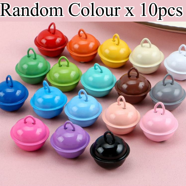 【10pcs】14–22mm Color-Painted Jingle Bell Charm | Small DIY Pendant | Keychain Accessory | Lonceng Hias Cat Warna 14–22mm
