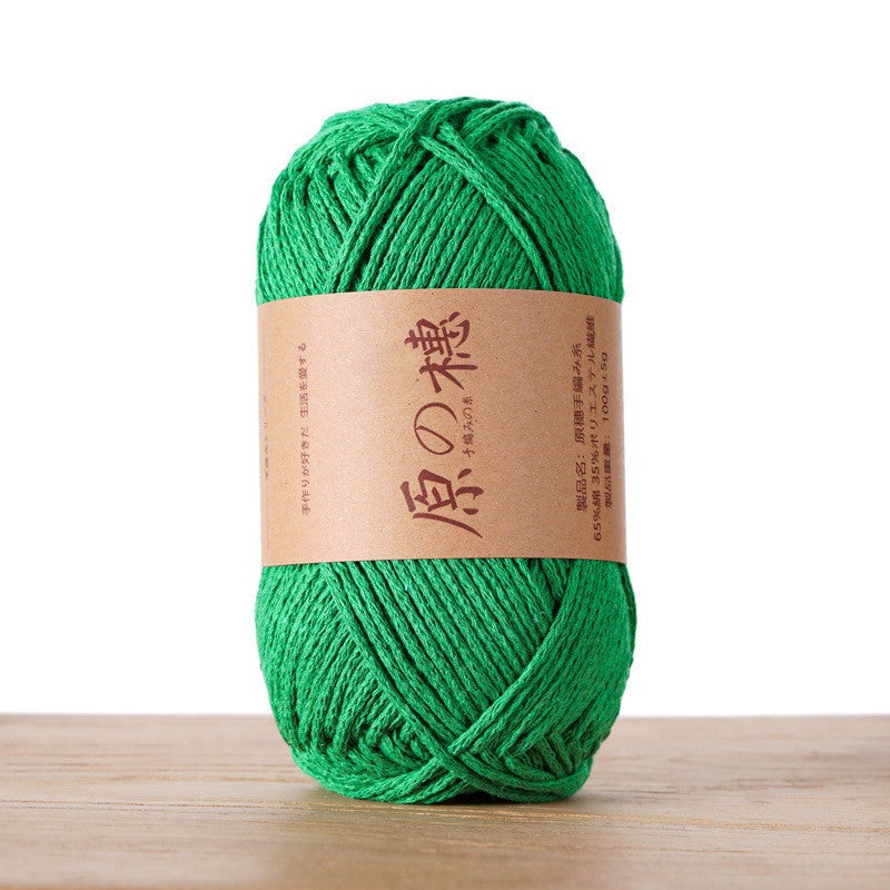 2mm Hollow Cotton Yarn Cotton+Polyester Thread Benang Kait Beg DIY Hand Knitting/Crochet Bag Hat Coasters 空心棉线