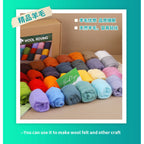 24 Colors Needle Felting Kit with 100% Wool Roving DIY Wool Felt Craft Set Sapele Wood Needles 47PCS Tools