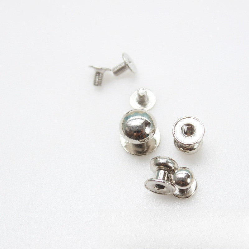 10pcs- Mushroom Head Rivet Stud Screwback Button | Monk Head Nipple Head Round Ball Screw Stud Leather Craft Accessories