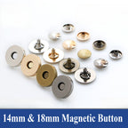 Magnetic Button with Double Cap Metal Magnetic Clasp Rivet Fastener for Handbag Purse Wallet | Butang Magnet Dua Sisi