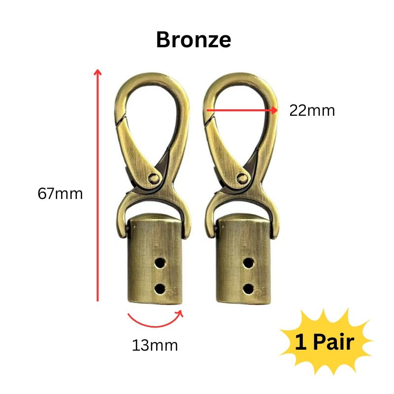 2pcs- Bell Buckle 13mm Rope Barrier End Stopper with Hook - Cangkuk Besi Kuku Kambing - DIY Crochet Accessories