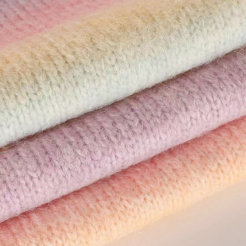 100g Gradient Silk Mohair Yarn | Hand Dyed Yarn Sweater Scarf | Crochet Knitting Yarn | Benang Kait | Rainbow Yarn Cake