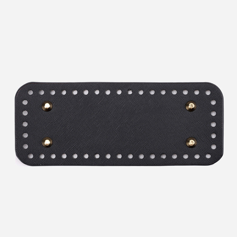 20x8cm Tapak Beg Kulit PU (44 Lubang) - Bahan DIY Kraf Tangan - PU Leather Bag Base - 20x8cm Rectangle