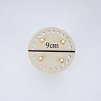 9cm Tapak Beg Bulat Kulit PU (24 Lubang) - Bahan DIY Kraf Tangan - PU Leather Bag Base - 9cm