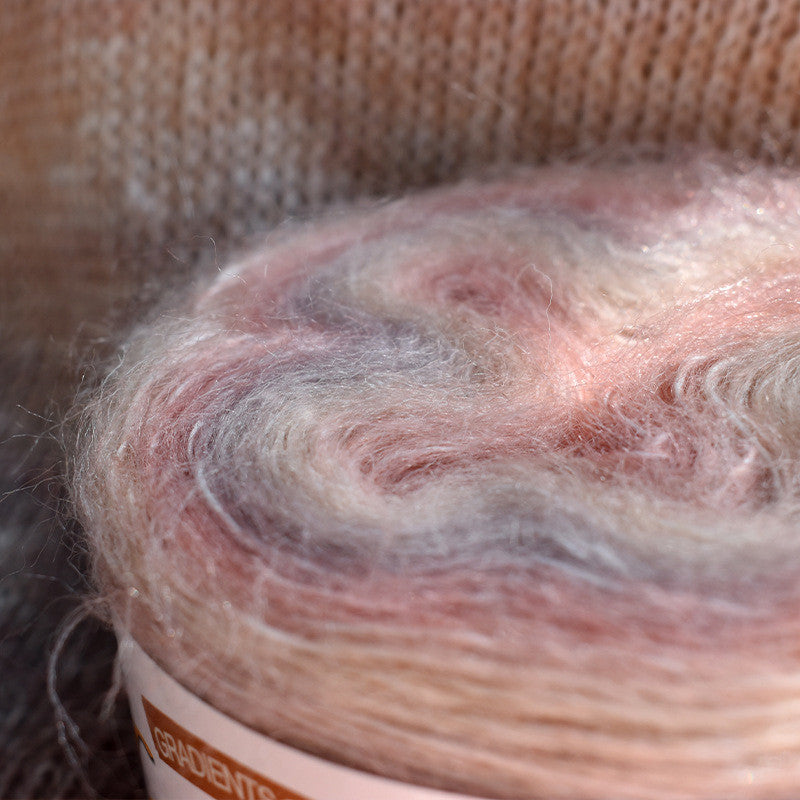 50g Gradient Mohair Yarn | Silk Blend Fine Mohair for Hand Knitting & Crochet | Benang Kait