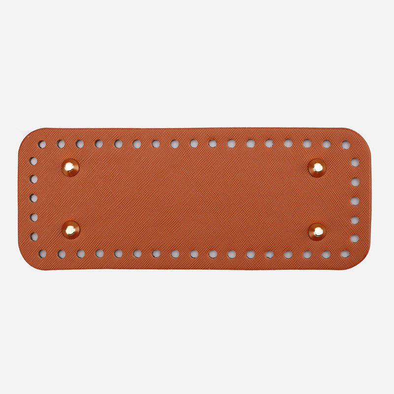 20x8cm Tapak Beg Kulit PU (44 Lubang) - Bahan DIY Kraf Tangan - PU Leather Bag Base - 20x8cm Rectangle