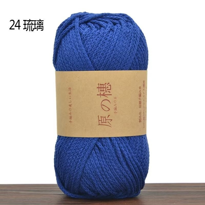 2mm Hollow Cotton Yarn Cotton+Polyester Thread Benang Kait Beg DIY Hand Knitting/Crochet Bag Hat Coasters 空心棉线