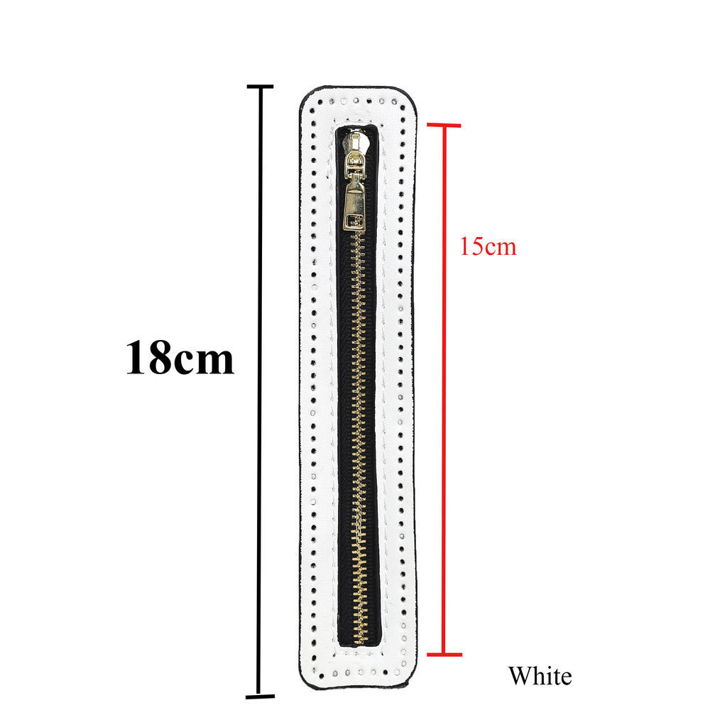 18cm PU Leather Zipper for crochet Bag- Woven Bag Hardware Sewing PU Leather Zipper Zip