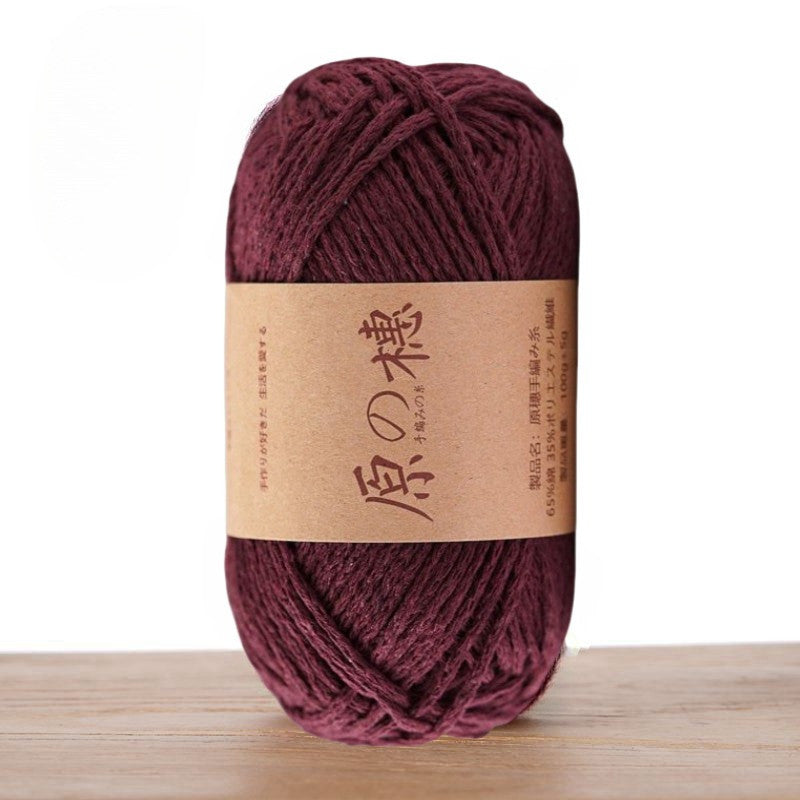 2mm Hollow Cotton Yarn Cotton+Polyester Thread Benang Kait Beg DIY Hand Knitting/Crochet Bag Hat Coasters 空心棉线