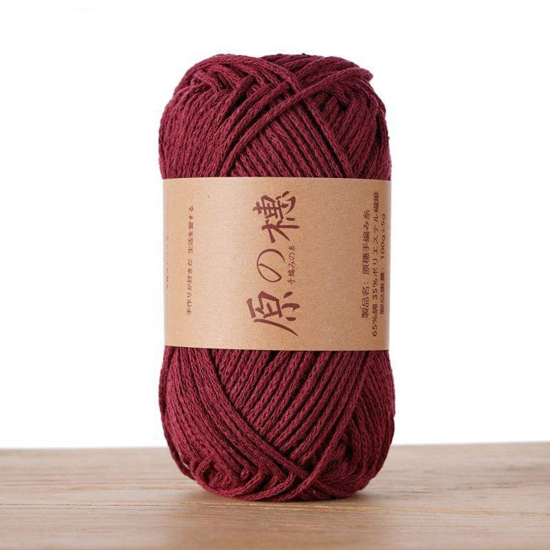 2mm Hollow Cotton Yarn Cotton+Polyester Thread Benang Kait Beg DIY Hand Knitting/Crochet Bag Hat Coasters 空心棉线