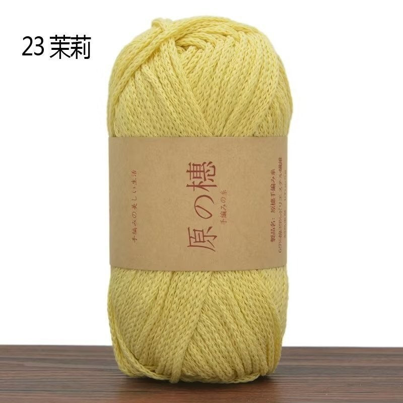 2mm Hollow Cotton Yarn Cotton+Polyester Thread Benang Kait Beg DIY Hand Knitting/Crochet Bag Hat Coasters 空心棉线