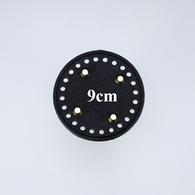 9cm Tapak Beg Bulat Kulit PU (24 Lubang) - Bahan DIY Kraf Tangan - PU Leather Bag Base - 9cm