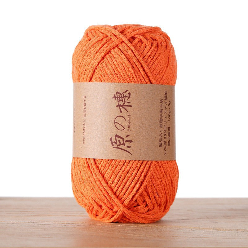 2mm Hollow Cotton Yarn Cotton+Polyester Thread Benang Kait Beg DIY Hand Knitting/Crochet Bag Hat Coasters 空心棉线