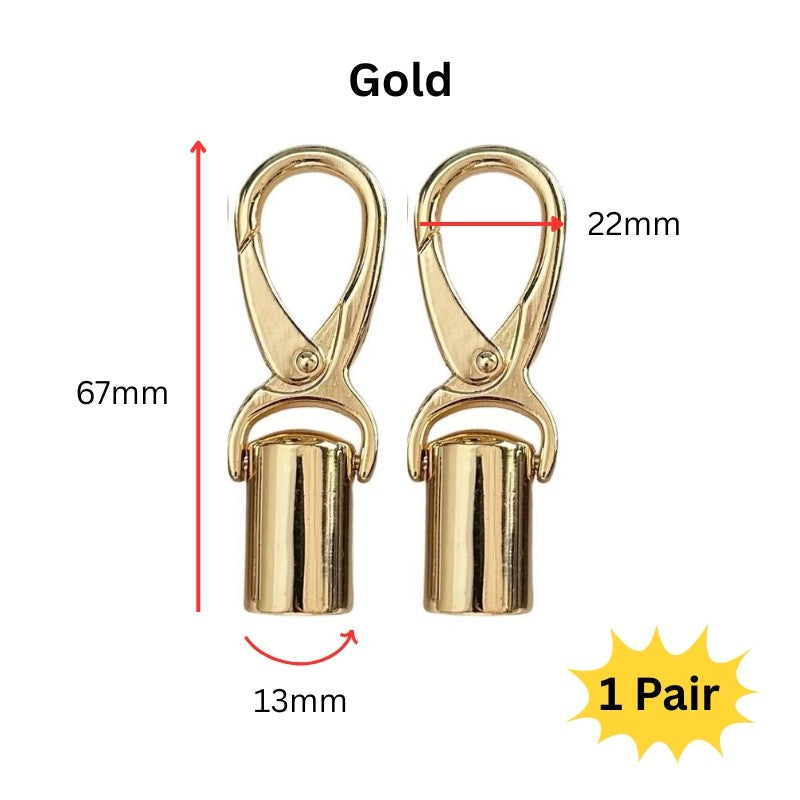 2pcs- Bell Buckle 13mm Rope Barrier End Stopper with Hook - Cangkuk Besi Kuku Kambing - DIY Crochet Accessories