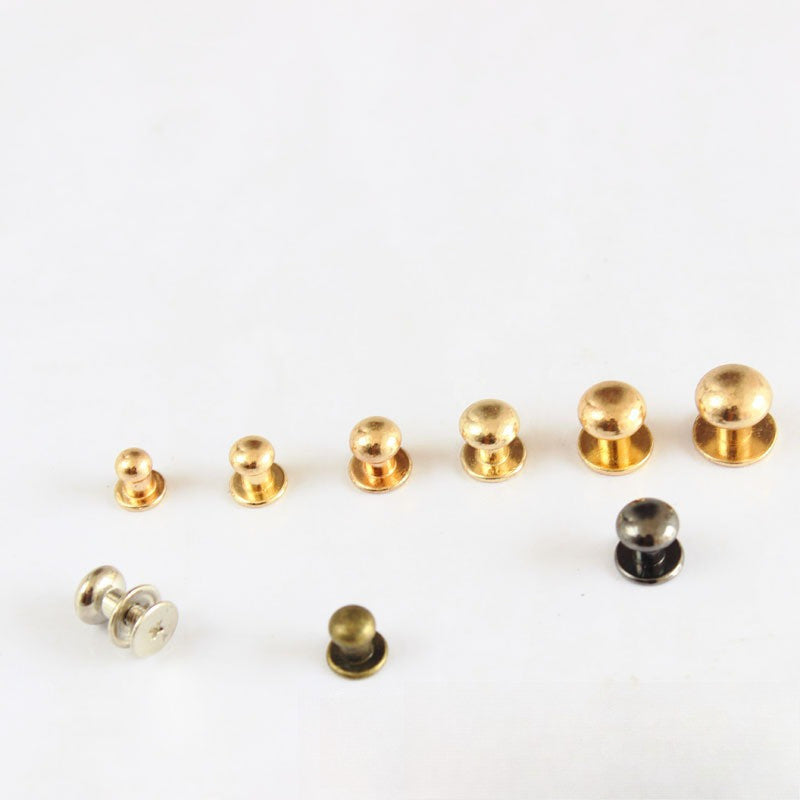10pcs- Mushroom Head Rivet Stud Screwback Button | Monk Head Nipple Head Round Ball Screw Stud Leather Craft Accessories