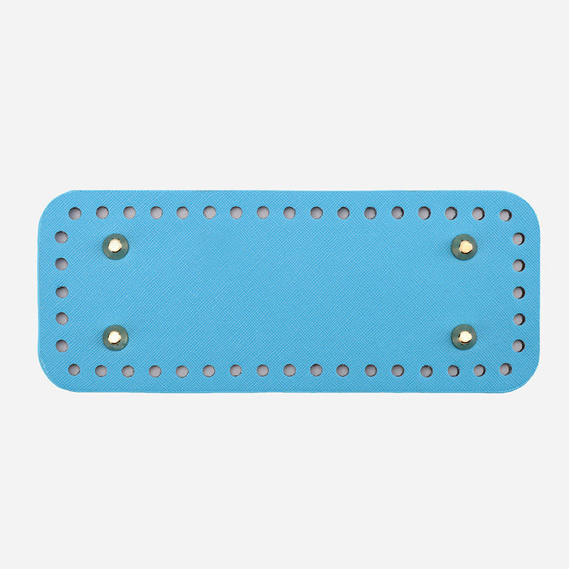 20x8cm Tapak Beg Kulit PU (44 Lubang) - Bahan DIY Kraf Tangan - PU Leather Bag Base - 20x8cm Rectangle