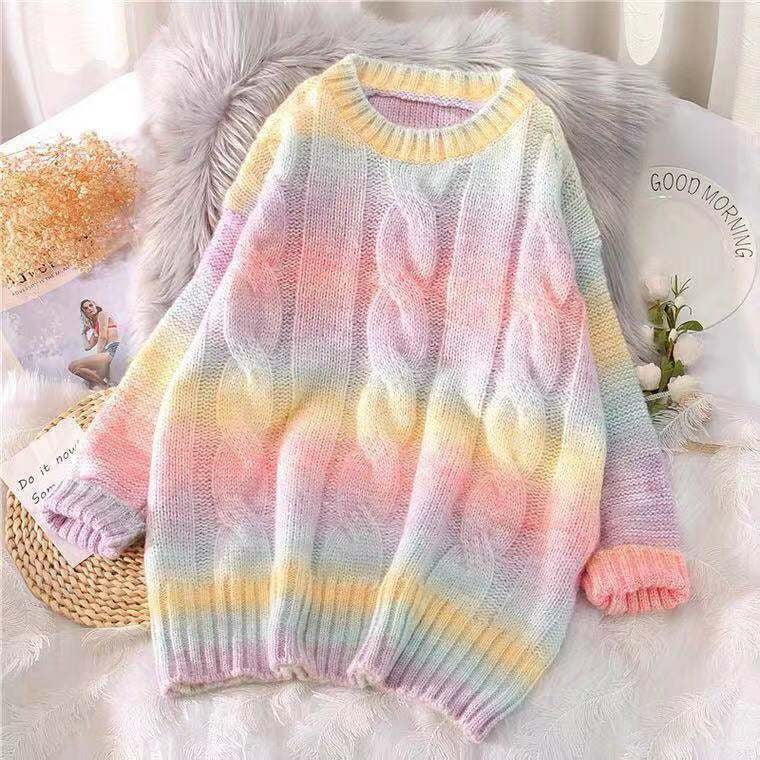 100g Gradient Silk Mohair Yarn | Hand Dyed Yarn Sweater Scarf | Crochet Knitting Yarn | Benang Kait | Rainbow Yarn Cake