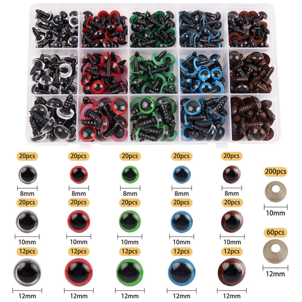 1 Box - Safety Eyes & Noses DIY Craft Accessories Set for Dolls, Teddy Bears & Plush Toys – Assorted Sizes Box