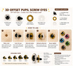 1 Pair - 3D Premium Offset Pupil Sparkling Crystal Eyes 18mm - 30mm for Dolls & Plush Toys – DIY Doll Eye Accessories