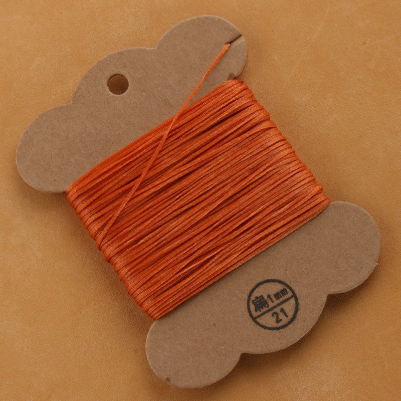 1mm Flat Waxed Polyester Thread for Leather Hand Stitching | Bracelet & Cord Weaving | 30 meters