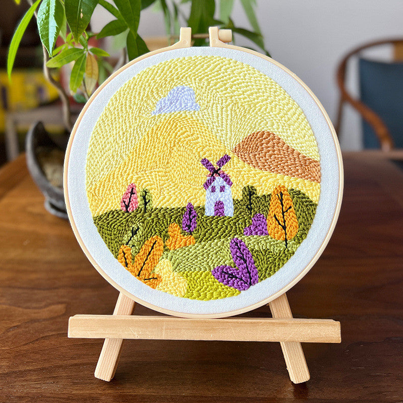 DIY Punch Needle Embroidery Kit | Team Building Craft Kit, Kids-Friendly Punch Needle Set | Russian Poke Needle